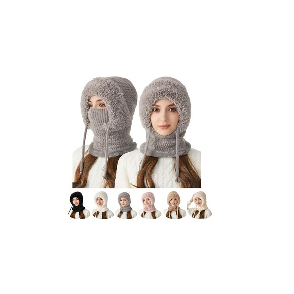 Winter 3-in-1 Beanie Scarf Mask Windproof Knitted Cold Weather Essential